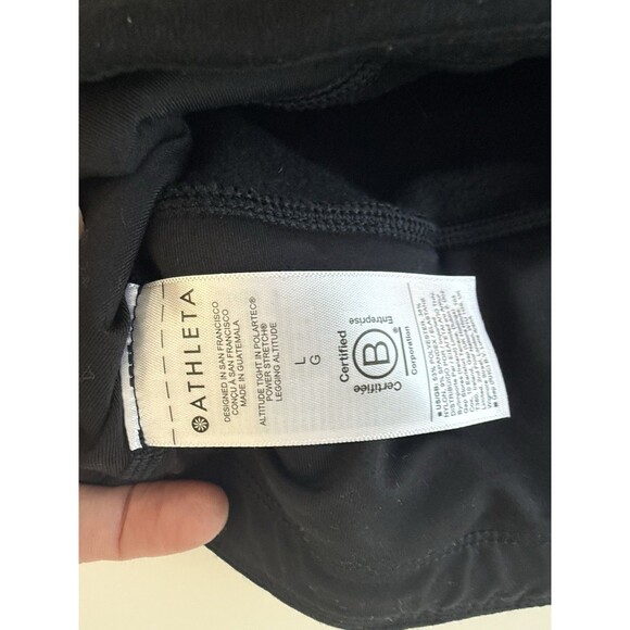 Athleta Altitude Tight In Polartec Power Stretch Tight Black Size Large Fleece - Picture 4 of 9